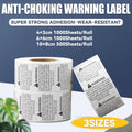 Suffocation Warning Labels, Roll of 500 - 10 x 8 cm - view 2