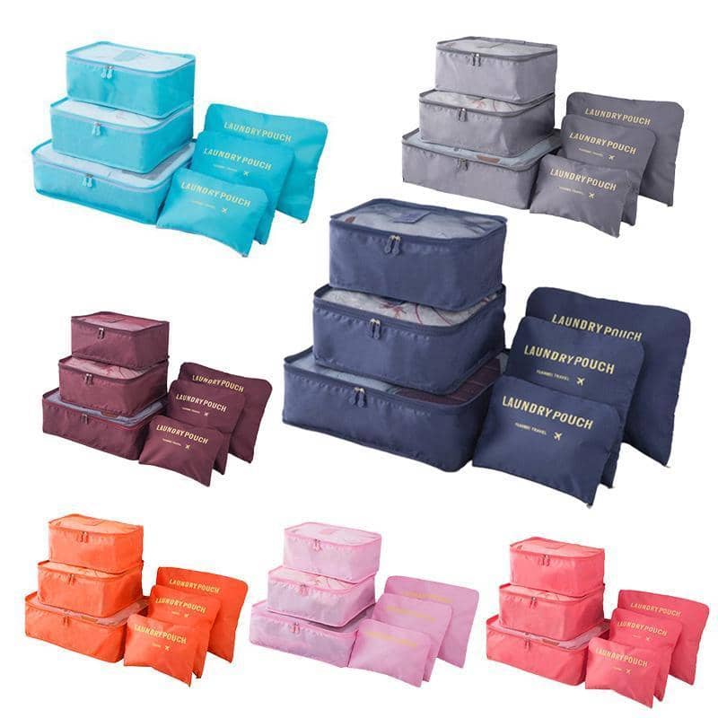 Suitcase Storage Bags Luggage Organiser, Pack of 6 - Orange - view 3