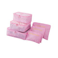 Suitcase Storage Bags Luggage Organiser, Pack of 6 - Pink