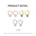 Summer Multicolour Beaded Heart Earrings for Women and Girls - Pink - view 4
