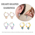 Summer Multicolour Beaded Heart Earrings for Women and Girls - Purple - view 2