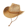 Summer Straw Beach Sun Hat, Western Style with UV Protection and Chin Strap - view 2