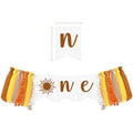 Sun Themed Fabric First Birthday High Chair Banner with One Lettering - view 2