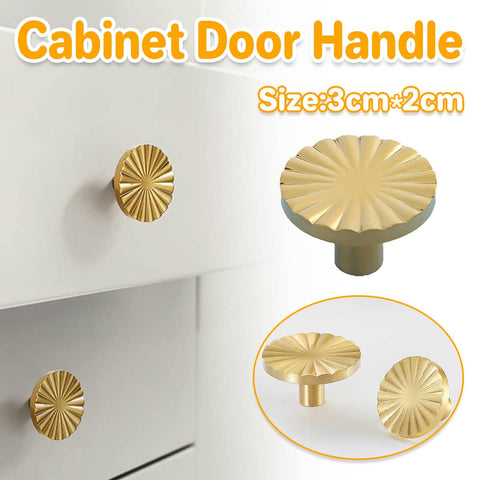 Sunflower Cabinet Handle, Gold Single Hole Drawer Pull
