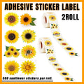 Sunflower Decorative Stickers - 2 Rolls, 1000 Pieces