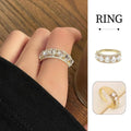 Super Flash Zircon Ring, Adjustable Gold Tone Fashion Ring