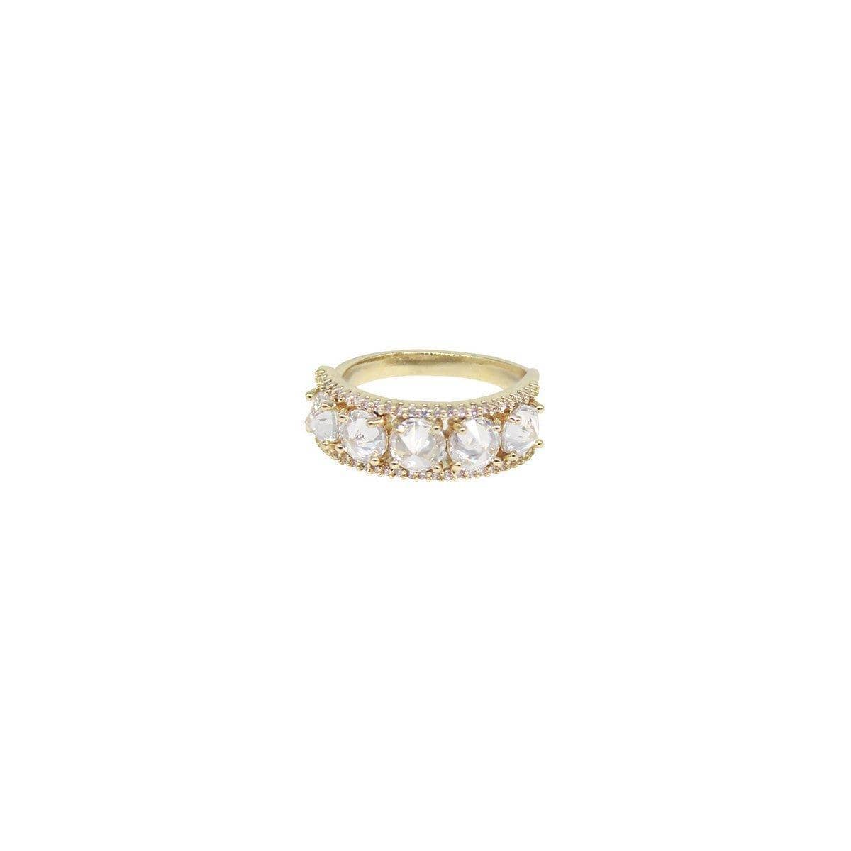 Super Flash Zircon Ring, Adjustable Gold Tone Fashion Ring - view 2