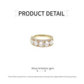 Super Flash Zircon Ring, Adjustable Gold Tone Fashion Ring - view 3