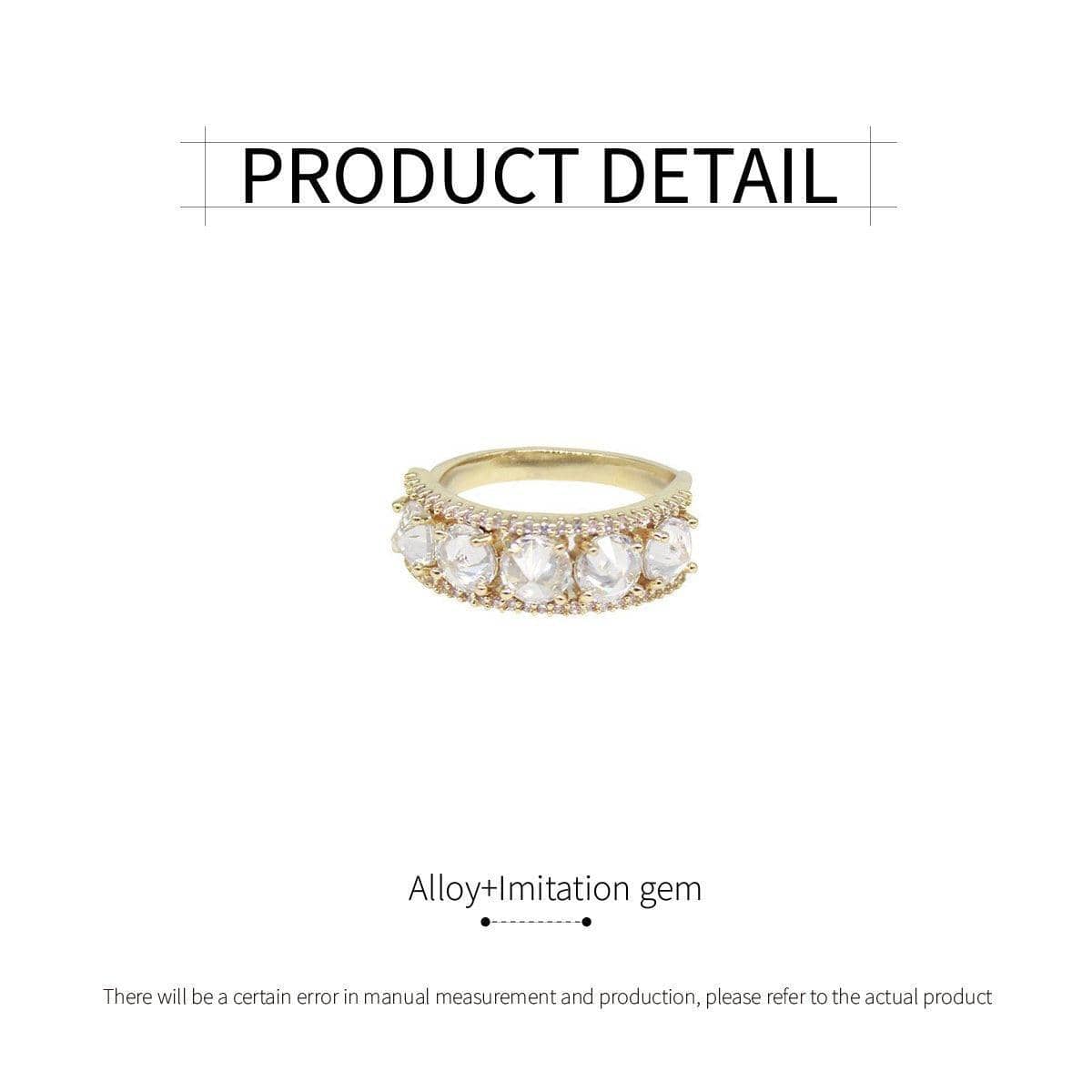 Super Flash Zircon Ring, Adjustable Gold Tone Fashion Ring - view 3