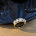 Super Flash Zircon Ring, Adjustable Gold Tone Fashion Ring - view 4