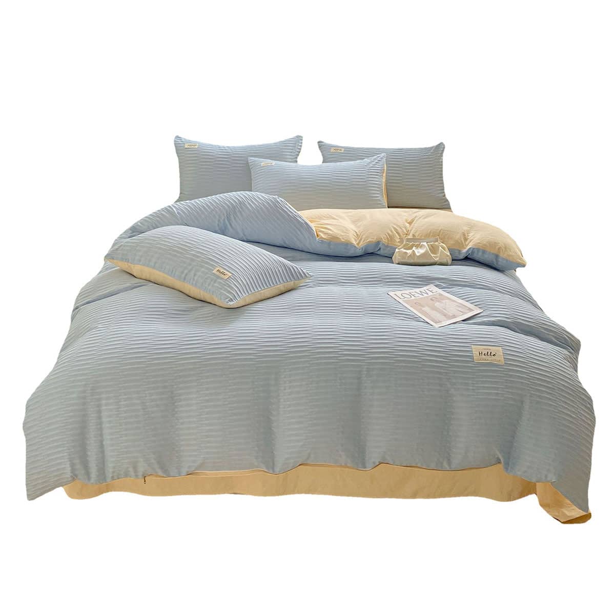 Super Soft Duvet Cover, Light Blue with Cream Reverse, 180 x 220 cm - view 2