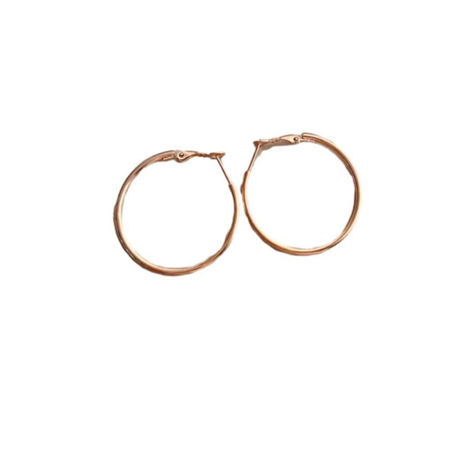 Surgical Steel Hinged Hoop Earrings, Rose Gold Pair - 5 cm