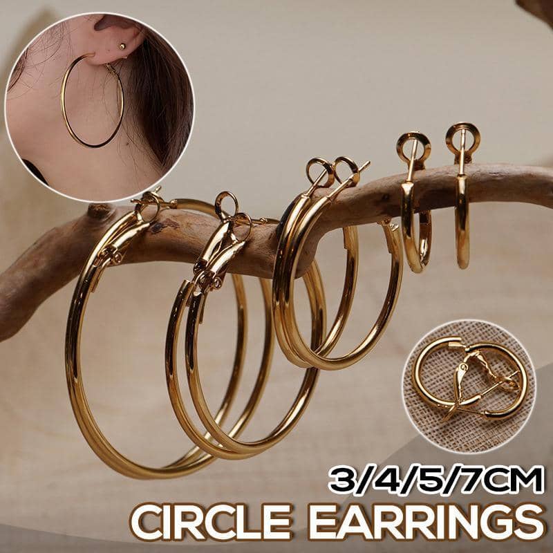 Surgical Steel Hinged Hoop Earrings, Rose Gold Pair - 5 cm - view 2
