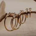 Surgical Steel Hinged Hoop Earrings, Rose Gold Pair - 5 cm - view 5