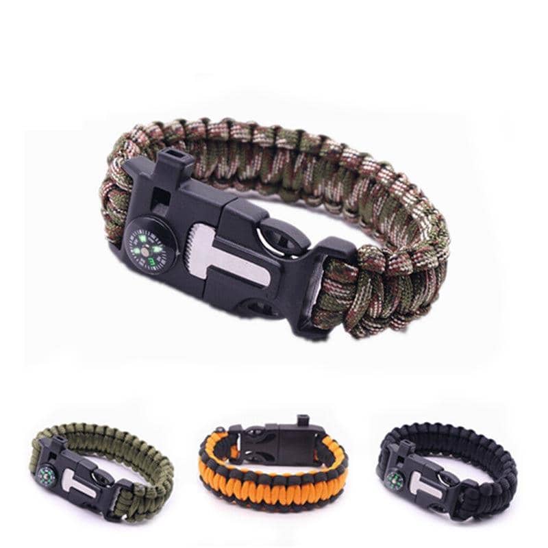Survival Paracord Bracelet with Compass, Whistle and Fire Starter - Camouflage - view 3