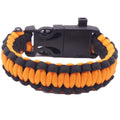 Survival Paracord Bracelet with Compass, Whistle and Fire Starter - Orange