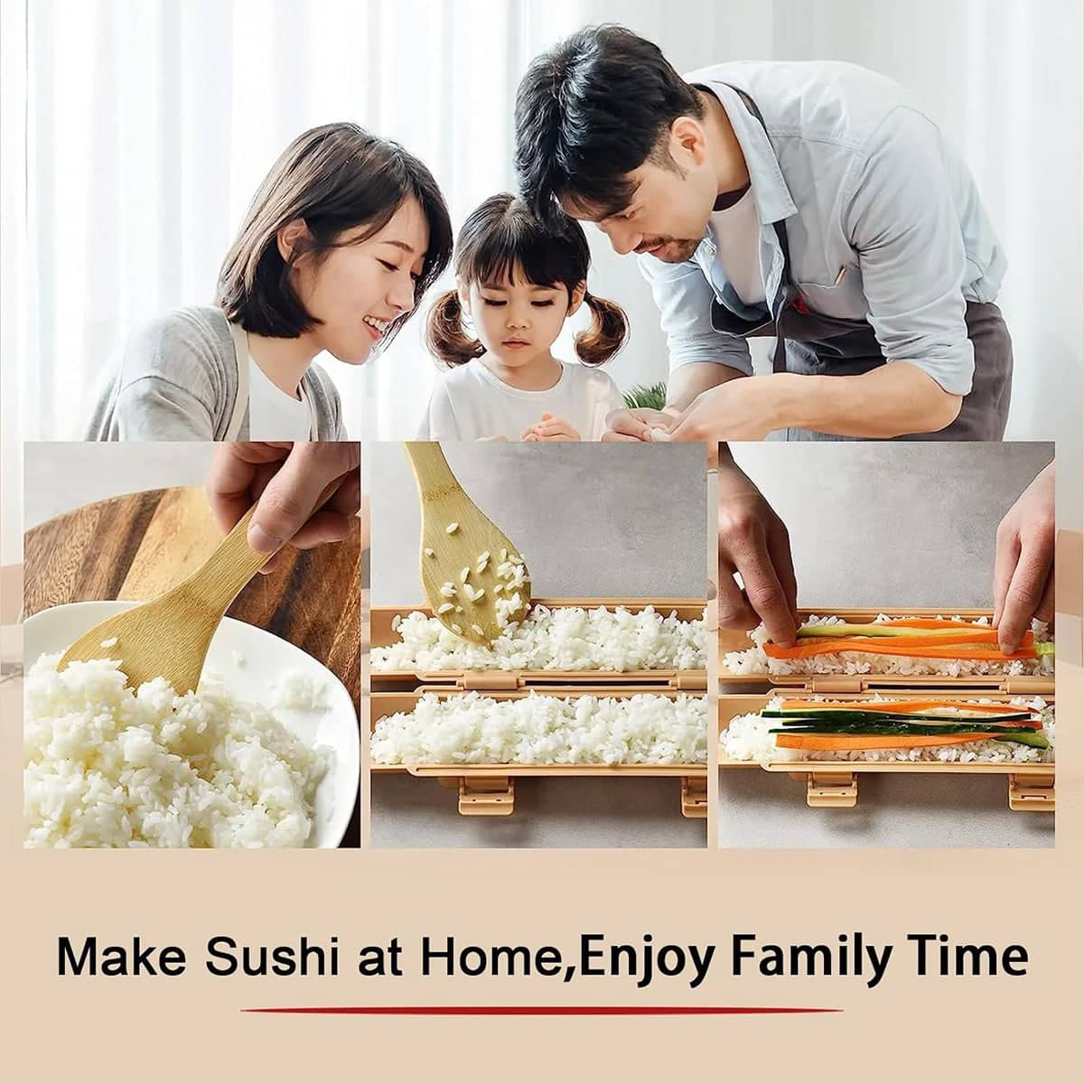 Sushi Making Kit with Sushi Bazooka, Bamboo Mat and Storage Bag - view 5