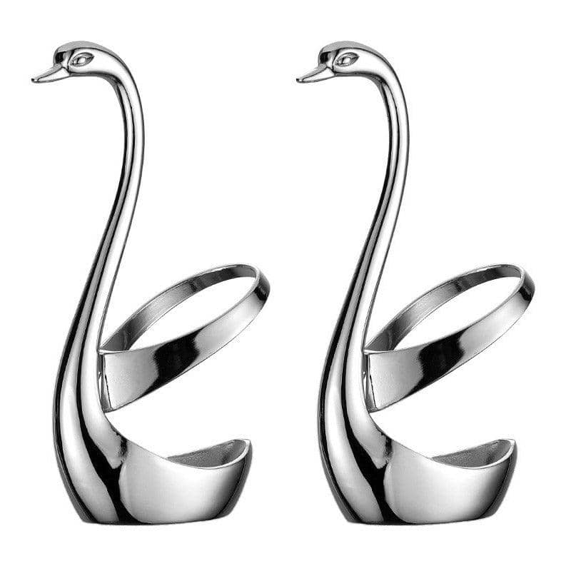 Swan Cutlery Holder, Stainless Steel - Silver, Pack of 2 - view 2