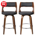 Artiss Swivel Leather Back Wooden Bar Stool Black 2 Pack - SuperSaverAU - view 1