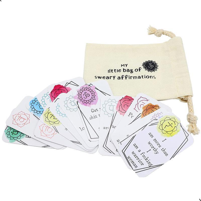 Sweary Funny Affirmation Cards with Drawstring Bag, Set of 16 - view 3
