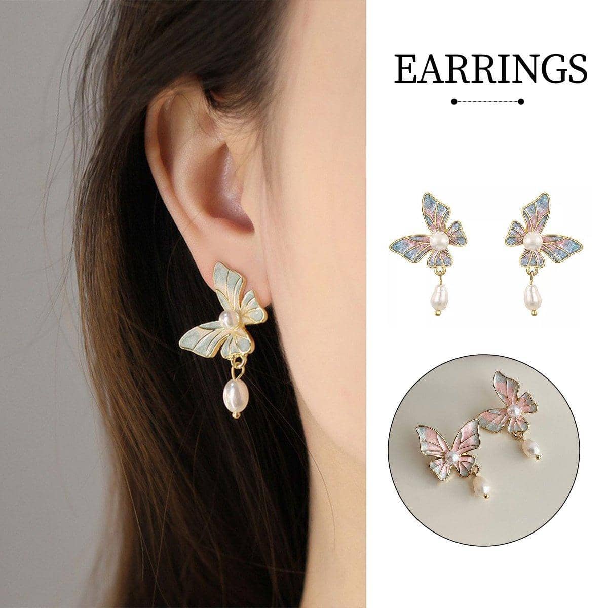 Sweet Pink Butterfly Earrings Fashion Jewellery for Women and Girls