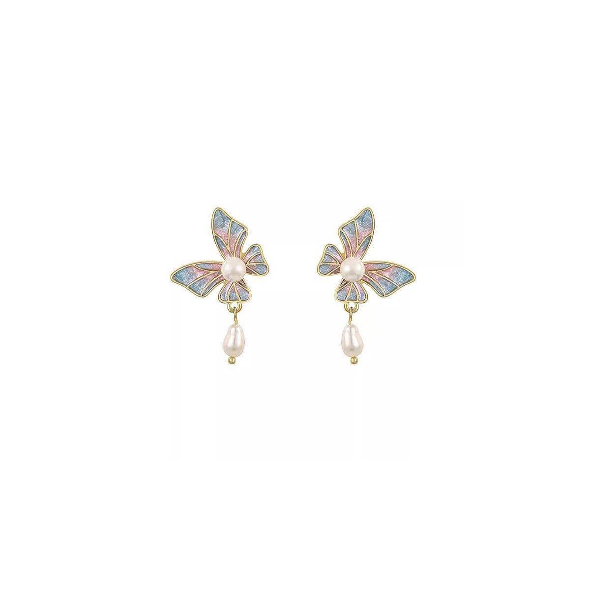 Sweet Pink Butterfly Earrings Fashion Jewellery for Women and Girls - view 2