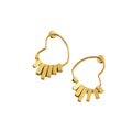 Swinging Textured Long Heart Earrings for Women, Gold Tone - view 2