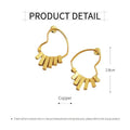 Swinging Textured Long Heart Earrings for Women, Gold Tone - view 3