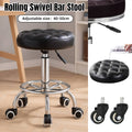 Swivel Height Adjustable Round Bar Stool with Padded Seat for Kitchen and Office