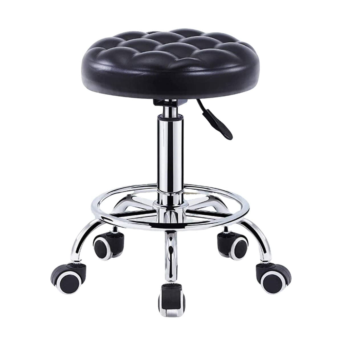 Swivel Height Adjustable Round Bar Stool with Padded Seat for Kitchen and Office - view 2