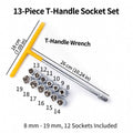 T Handle Socket Set, 13 Piece, 8 to 19 mm, Metric, 1/2 Drive - view 3