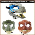 T Rex Dinosaur Costume Mask with Movable Jaw for Party and Cosplay - Green - view 2