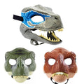 T Rex Dinosaur Costume Mask with Movable Jaw for Party and Cosplay - Green - view 3