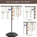 T-Shape Jewellery Display Stand for Earrings and Necklaces - White Base and Gold Frame - view 5