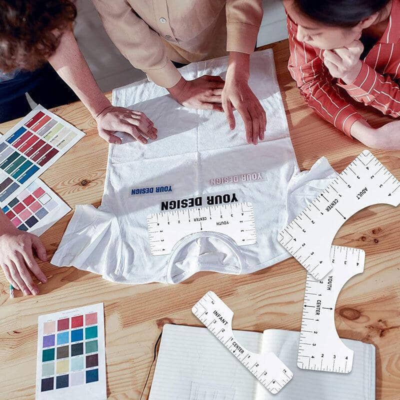 T-Shirt Alignment Ruler Set of 5 for Heat Press DIY Shirt Printing - White - view 5