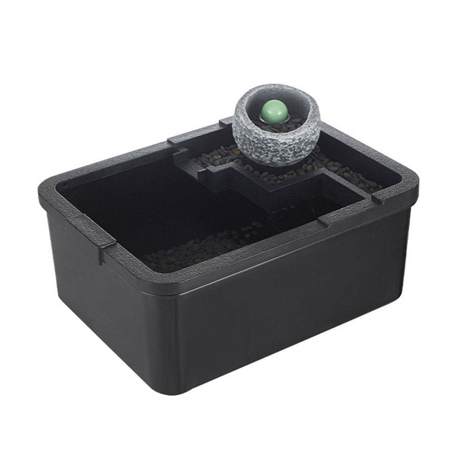 Tabletop Landscape Fish Aquarium with Silent Filter and LED Light - Black