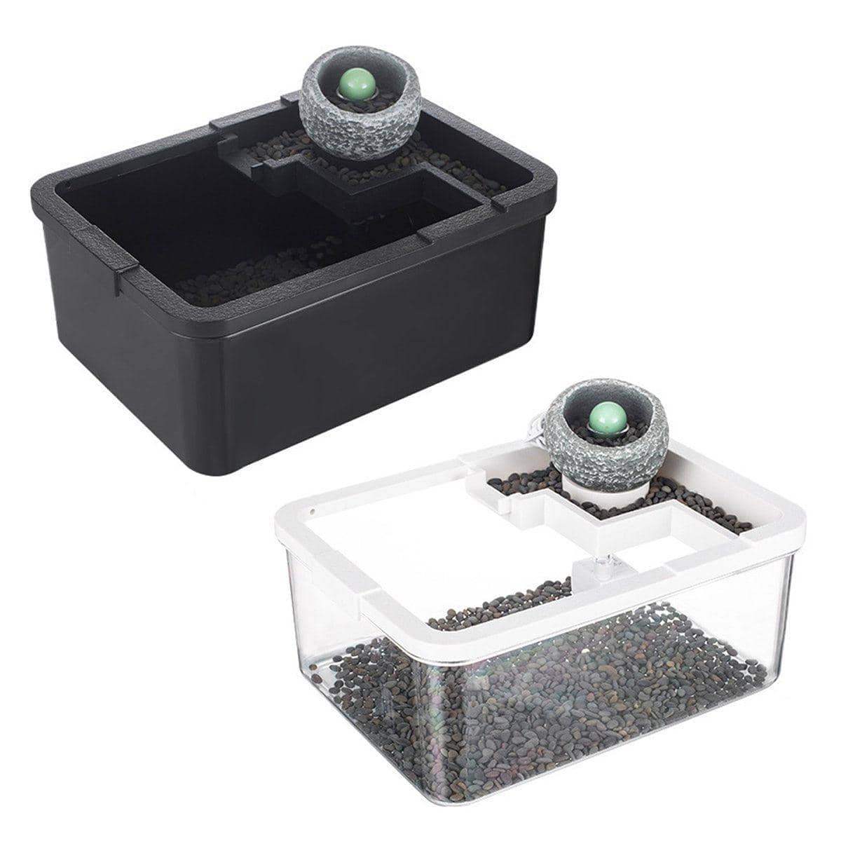 Tabletop Landscape Fish Aquarium with Silent Filter and LED Light - Black - view 3