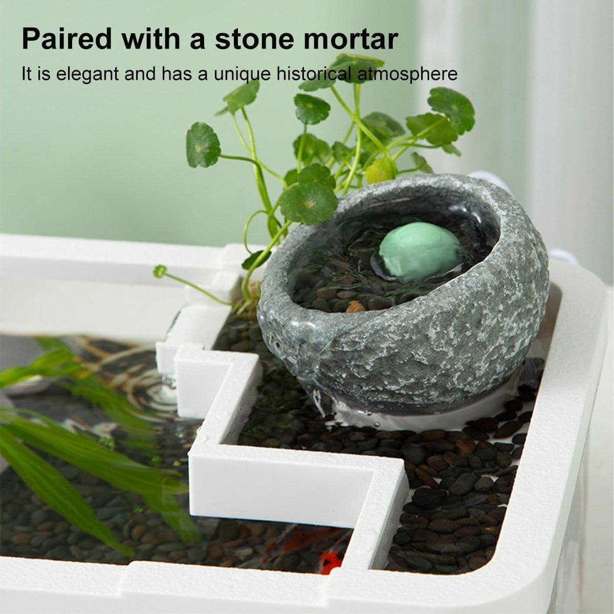 Tabletop Landscape Fish Aquarium with Silent Filter and LED Light - Black - view 5