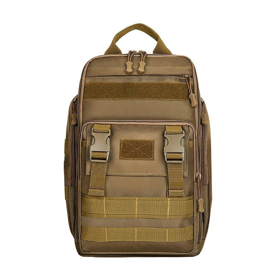 Tactical Fishing Backpack with Rod Holder Belt - Tan Brown