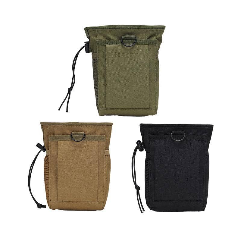 Tactical Molle Drawstring Pouch, Utility Belt Bag with Mesh Pocket - Black - view 3