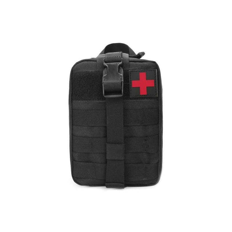 Tactical MOLLE Rip-Away Medical Pouch, Empty First Aid Utility Bag - Black