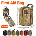Tactical MOLLE Rip-Away Medical Pouch, Empty First Aid Utility Bag - Red - view 2