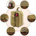 Tactical MOLLE Rip-Away Medical Pouch, Empty First Aid Utility Bag - Red - view 5