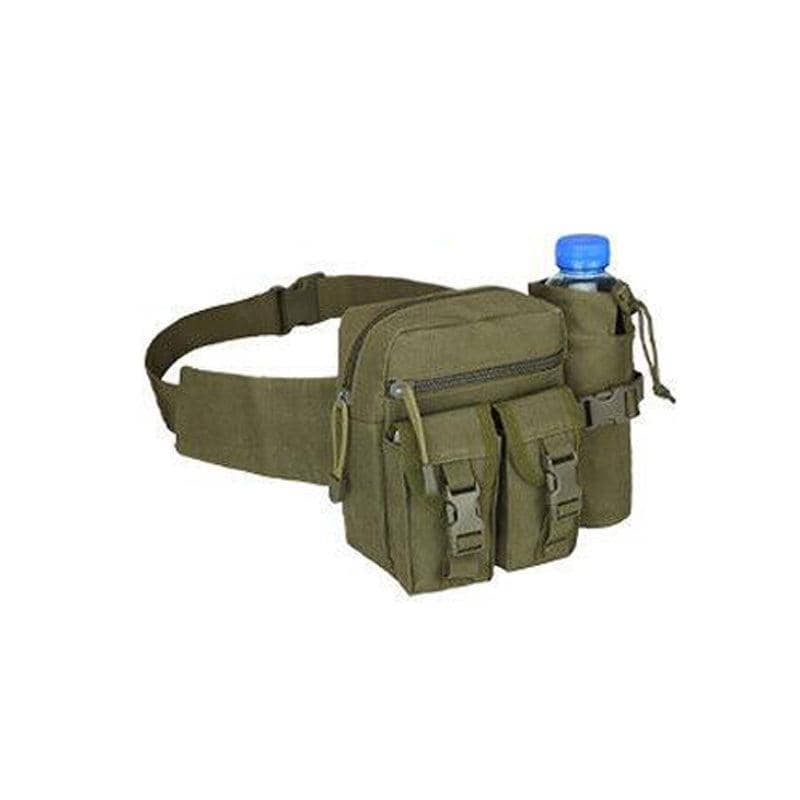 Tactical Waist Bag with Bottle Pouch - Army Green