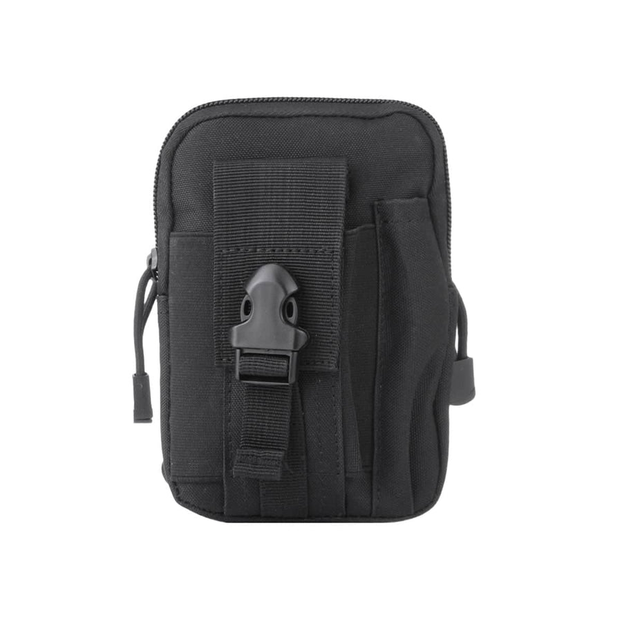 Tactical Waist Bag with MOLLE Straps for Hiking, Camping and Travel - Black