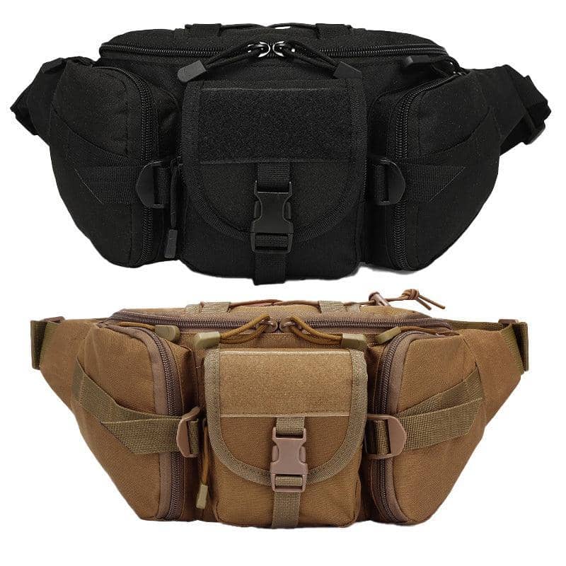 Tactical Waist Bag Nylon 35 x 10 x 17 cm - Khaki - view 3