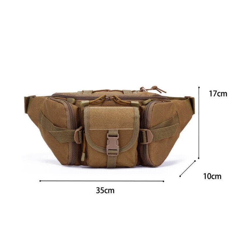 Tactical Waist Bag Nylon 35 x 10 x 17 cm - Khaki - view 4