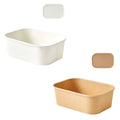 Takeaway Lunch Boxes with Lids, Leakproof 850 ml - White, Pack of 50 - view 3