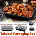 Takeout Containers with Clear Lids and Black Base, Pack of 30 - 950ml - view 2