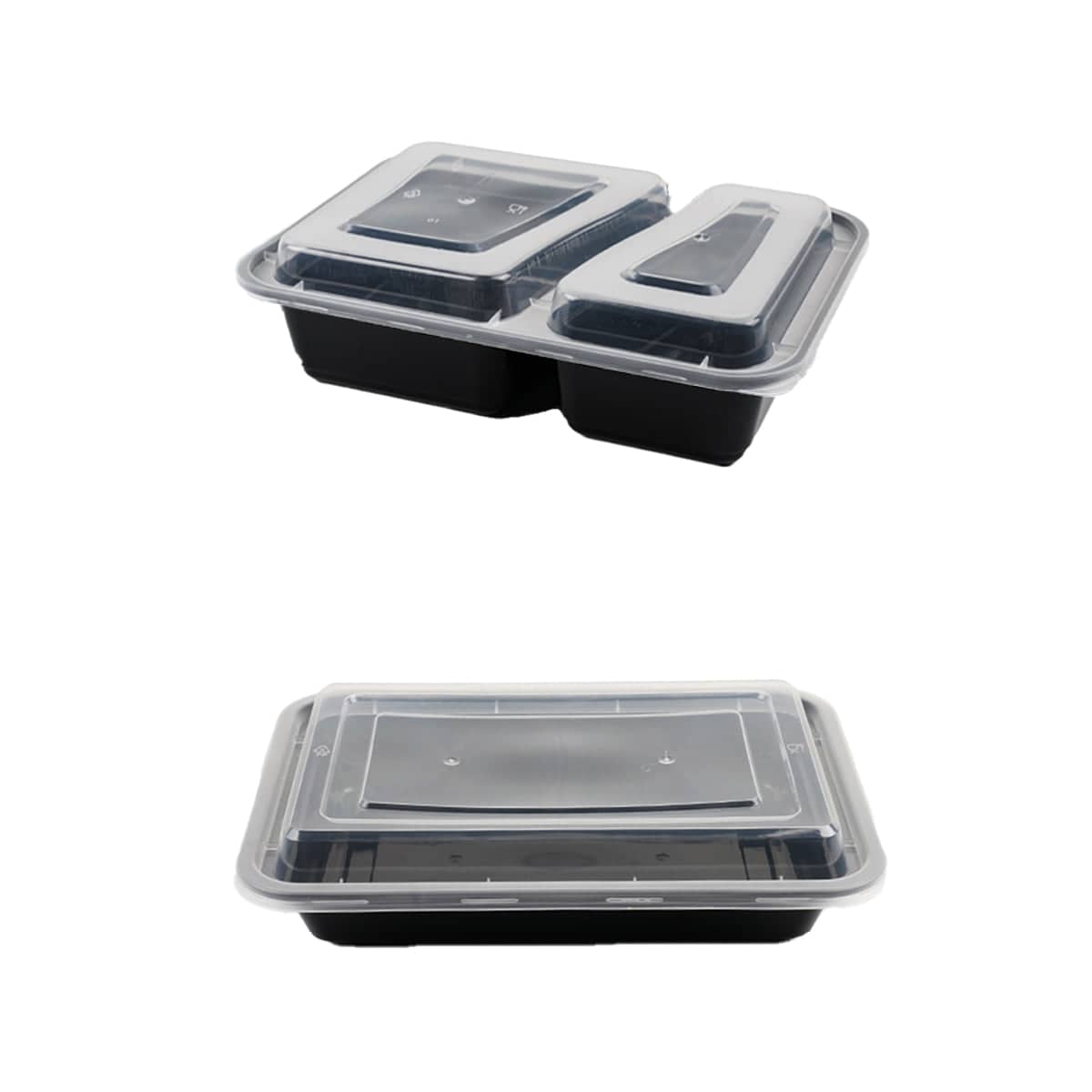 Takeout Containers with Clear Lids and Black Base, Pack of 30 - 950ml - view 3